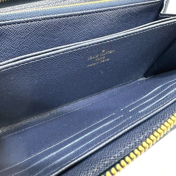 Authentic LOUIS VUITTON Monogram jacquard Zippy Wallet Long Wallet fabric Navy - Picture 7 of 11